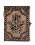 DIARIO IN PELLE VINTAGE HAMSA - Mano di Fatima - Clorophilla Shop