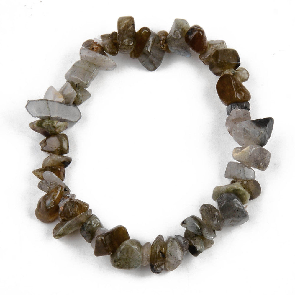 Bracciale elastico in chips di Labradorite - Pensiero e Nostalgia
