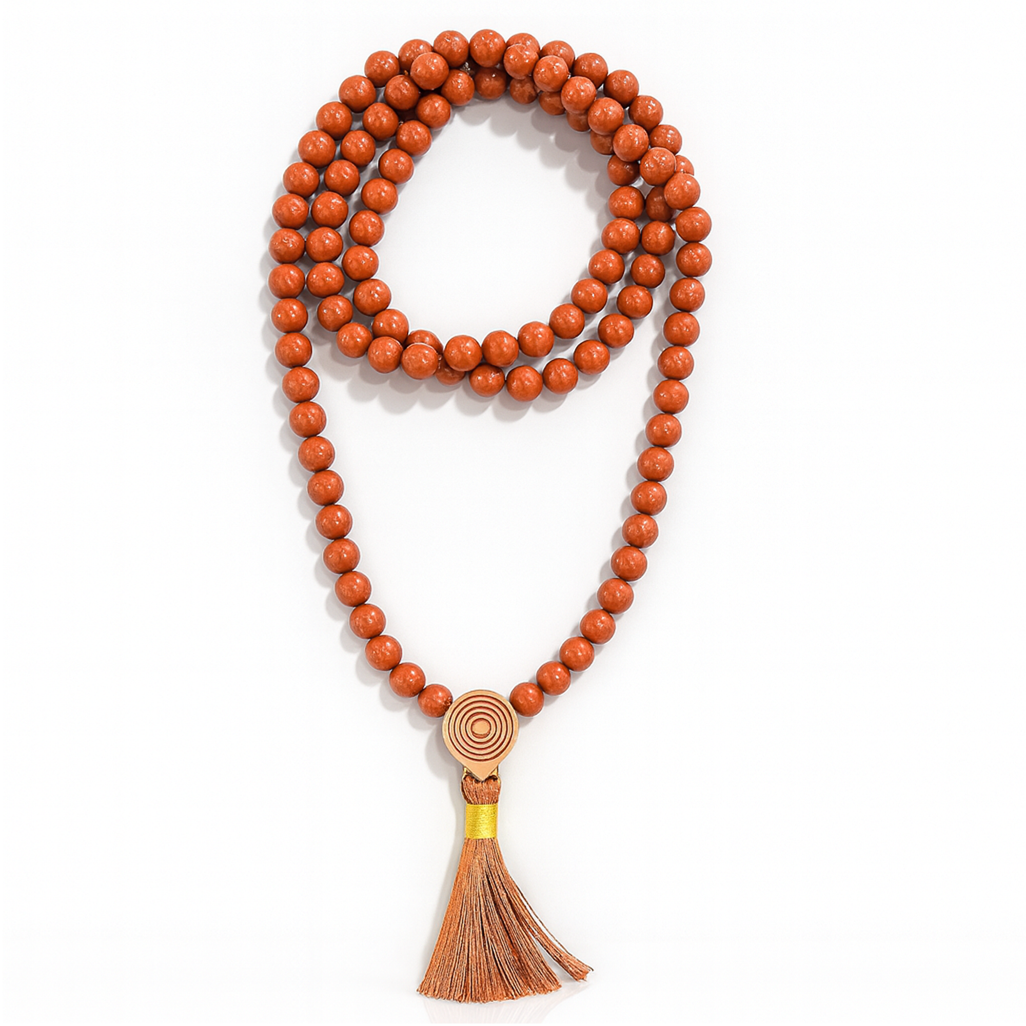 Mala Tibetana Red Diasspro - Rosario necklace 108 Grani