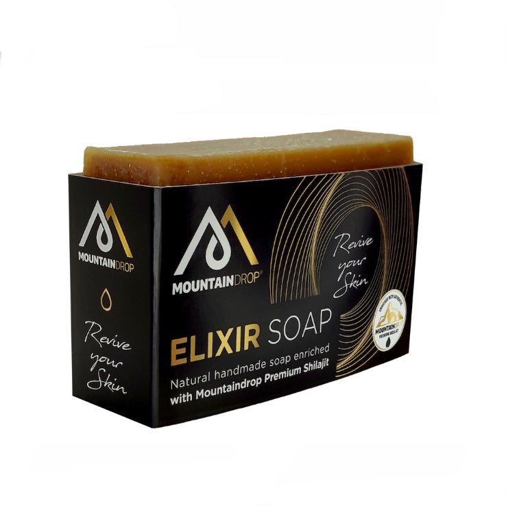 Mountaindrop ELIXIR SOAP - Sapone elisir artigianale a freddo con Shilajit, Ricino e Olio di Zucca - 100g