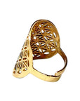 Anello Fiore della Vita in Ottone senza Nichel - Colore Oro - clorophilla-shop