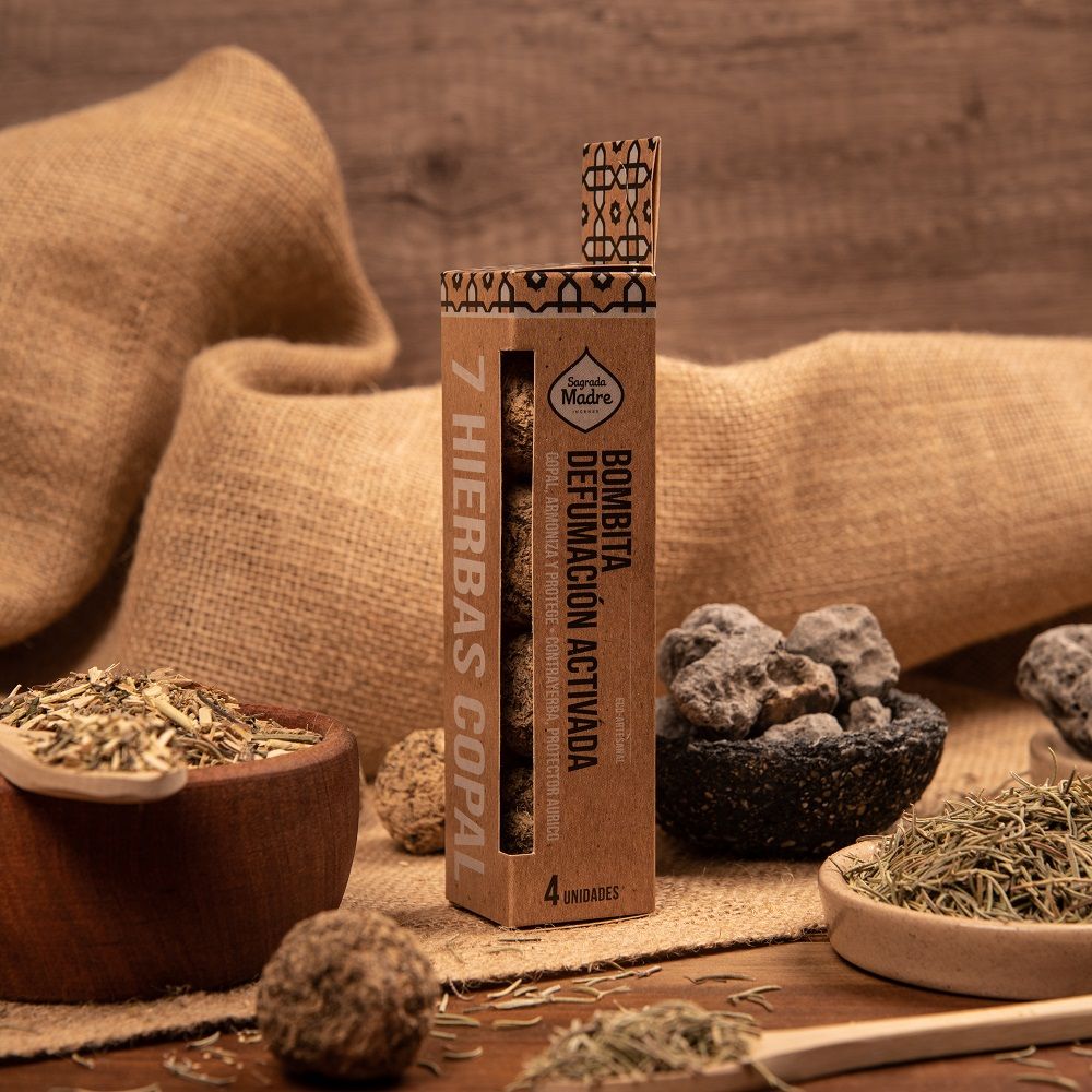 Sagrada Madre BOMBITA 7 HIERBAS COPAL Smudge di Erbe naturali artigianali - 7 Erbe copali