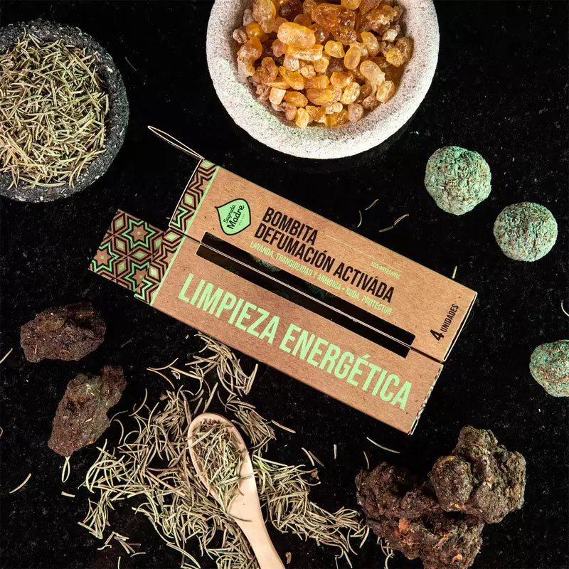 Sagrada Madre Bombbita Energy Limpieza Smudge of Handcrafted Natural Herbs - Energy cleaning pack of 4 bombing