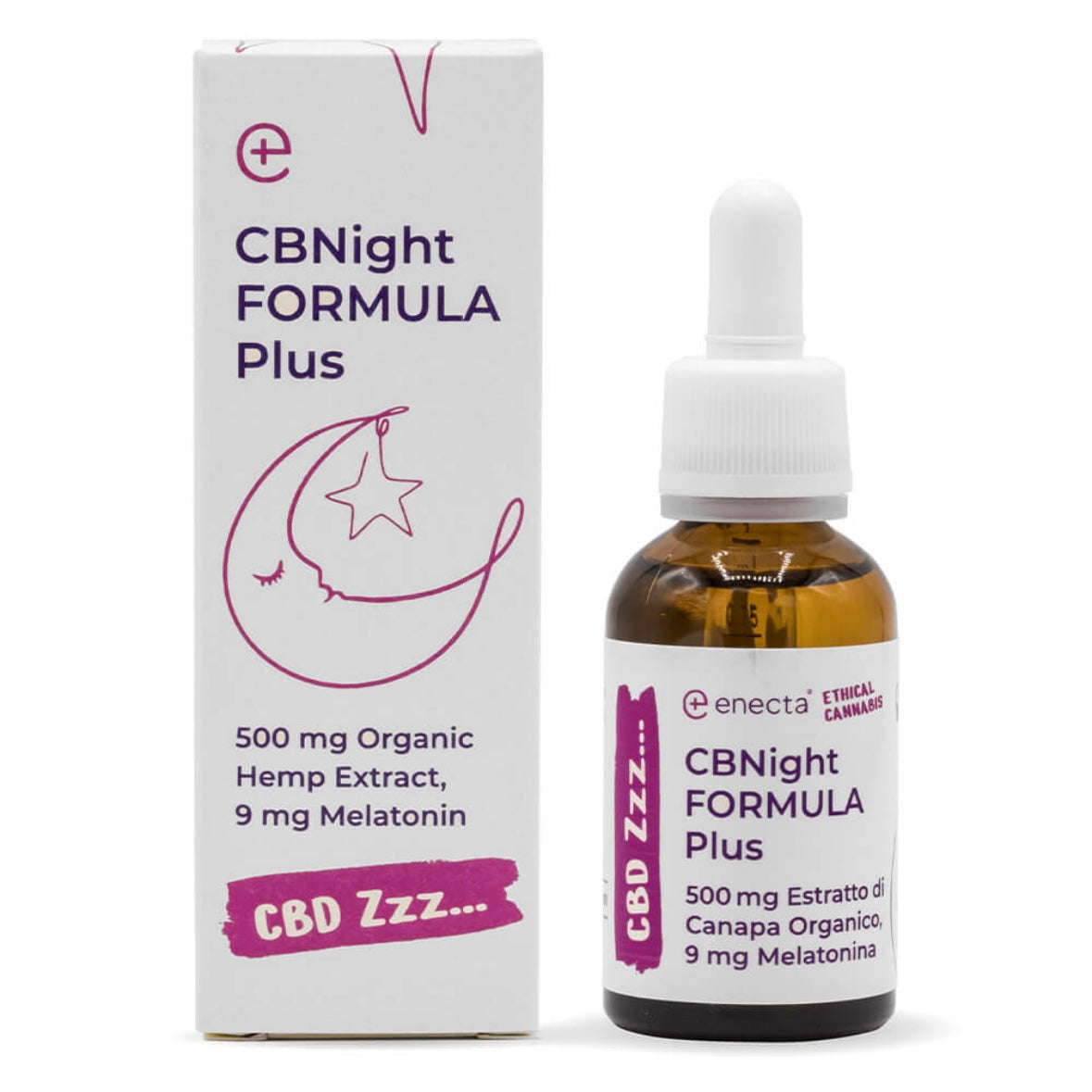 Enecta CBNight Formula Plus Olio di CBD con Melatonina 250mg CBN / 250mg CBD / 9mg melatonina - Contro l'insonnia - 30ml - clorophilla-shop