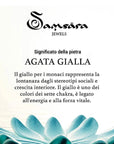 Samsara Cavigliera tibetana Shamballa con pietre - AGATA GIALLA FILO BLU