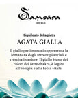 Samsara Cavigliera tibetana Shamballa con pietre - AGATA GIALLA FILO BIANCO