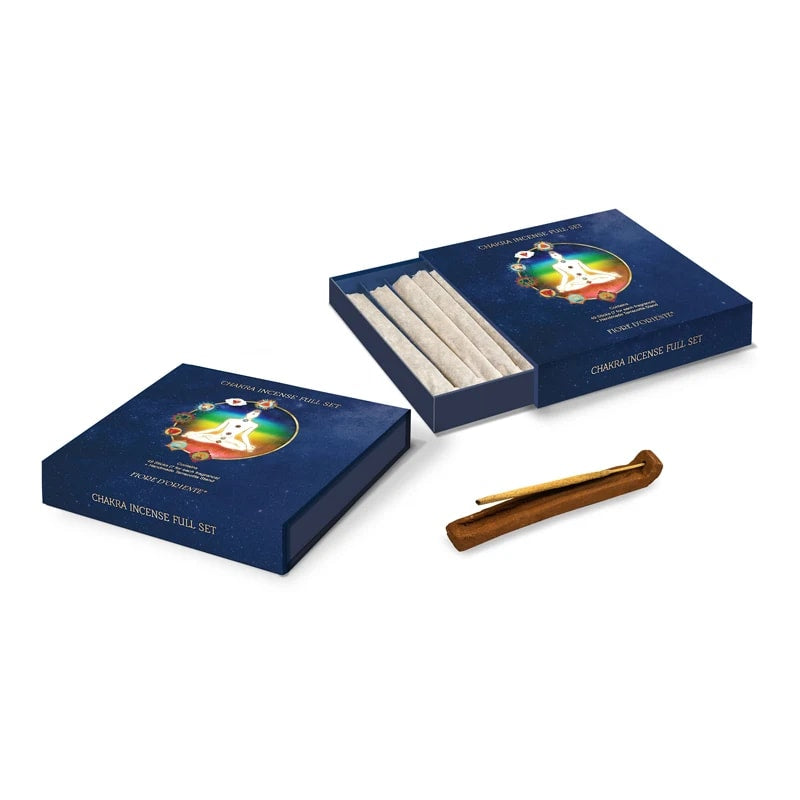 Fiore d'Oriente Set Chakra incenso in bastoncini - Portaincenso incluso - clorophilla-shop