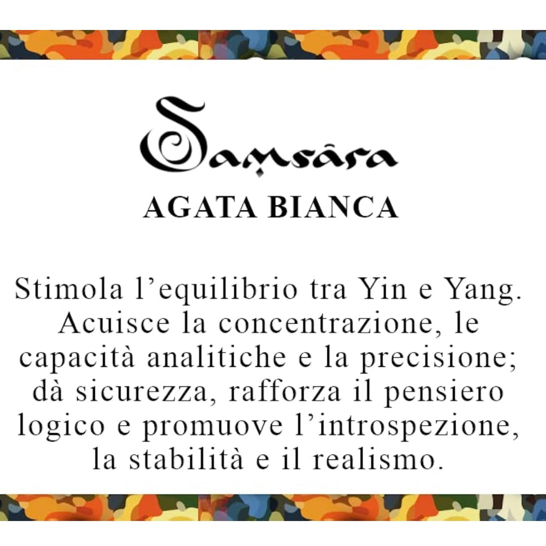Samsara Cavigliera tibetana Shamballa con pietre - AGATA BIANCA