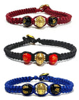 Samsara Kabbalah Bracciale artigianale Tibetano della fortuna - Gioiello mistico in corda cerata regolabile e pietre con mantra