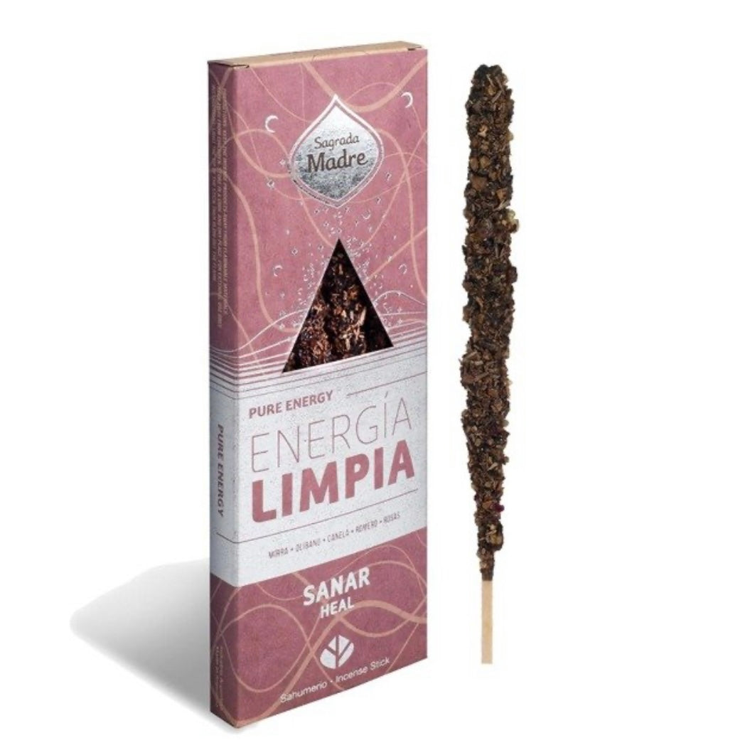 Sagrada Madre ENERGIA LIMPIA Guarigione - Incenso botanico in bastoncini - 4 Stick extra spessi