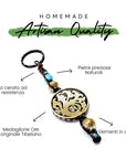 Samsara Tibetan Keychain Artisan in Red Agata and Otto - Positive Energy and Protection