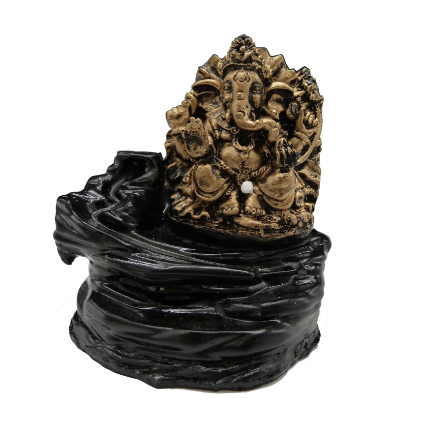 Bruciaincenso a cascata Ganesh in Ceramica per Incenso in coni - Portaincenso a fontana 13cm - clorophilla-shop