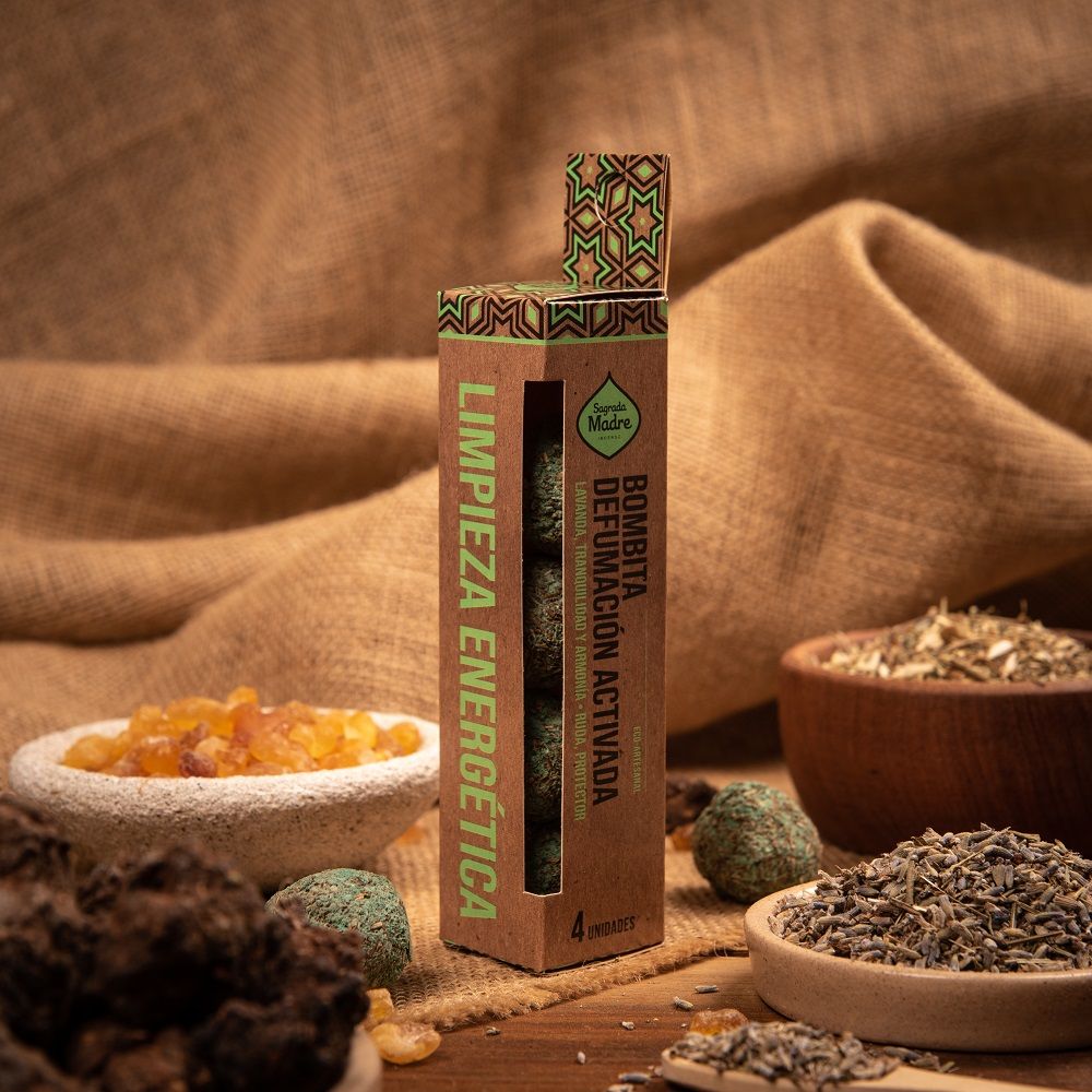 Sagrada Madre Bombbita Energy Limpieza Smudge of Handcrafted Natural Herbs - Energy cleaning pack of 4 bombing