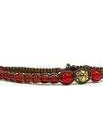 Samsara Cavigliera tibetana Shamballa con pietre - AGATA ROSSA FILO MARRONE