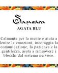 Samsara Cavigliera tibetana Shamballa con pietre - AGATA BLU FILO BIANCO