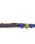 Samsara Cavigliera tibetana Shamballa con pietre - AGATA BLU FILO MARRONE
