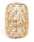 Anello Fiore della Vita in Ottone senza Nichel - Colore Oro - clorophilla-shop