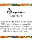 Samsara Cavigliera tibetana Shamballa con pietre - AMETISTA FILO MARRONE