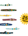 Samsara Cavigliera tibetana Shamballa con pietre - AGATA VERDE STRIATA FILO BIANCO