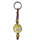 Samsara Tibetan Keychain Artisan in Amethyst and Brass - positive energy and protection