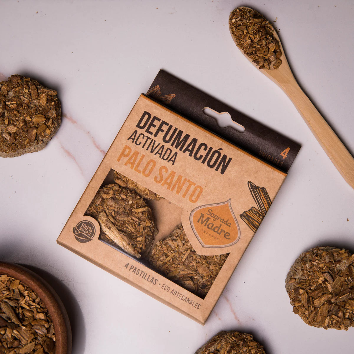 Sagrada Madre PASTILLAS Erbe artigianali per fumigazione - Palo Santo