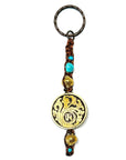 Samsara Tibetan Keychiavi artisan in celestial turquoise and brass - positive energy and protection