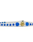 Samsara Cavigliera tibetana Shamballa con pietre - AGATA BLU FILO BIANCO