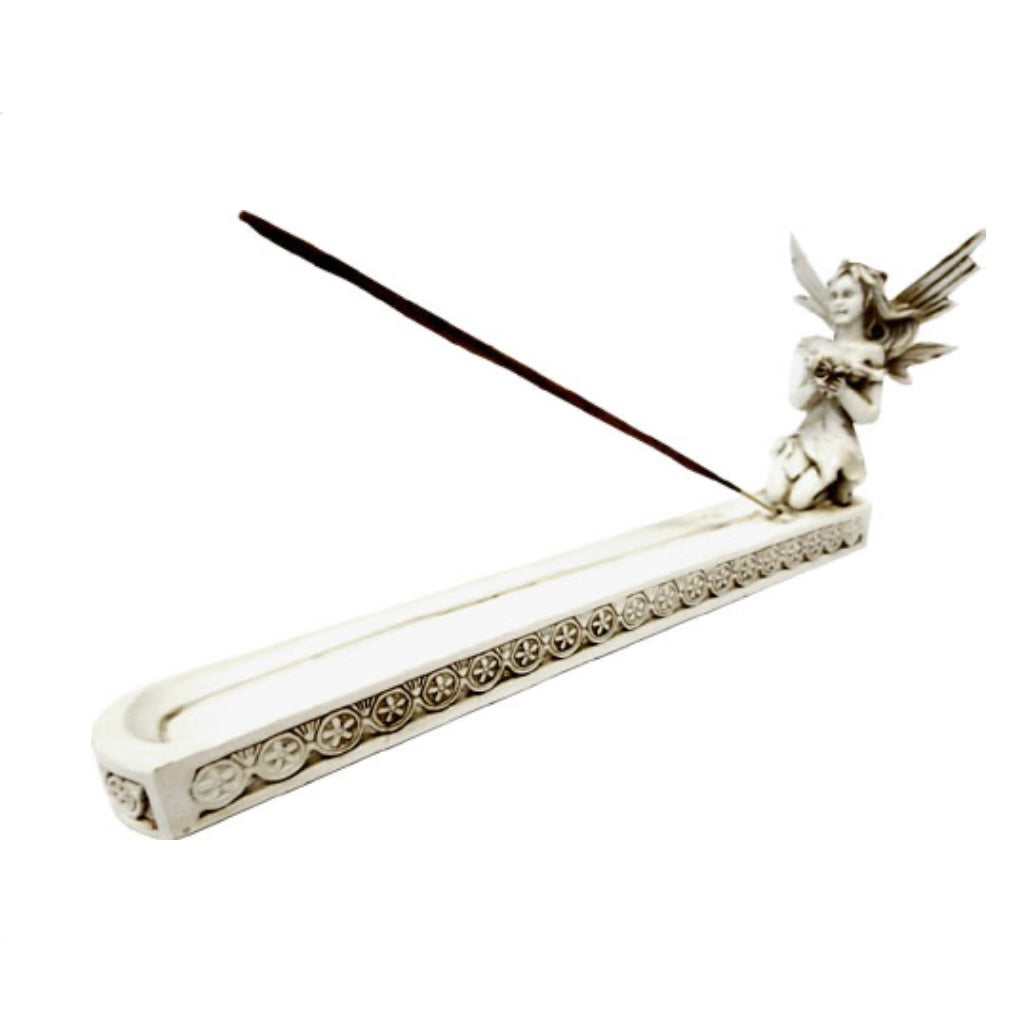 Bruciaincenso Fata in Resina per Incenso in Bastoncini - Portaincenso Stick 26cm - clorophilla-shop