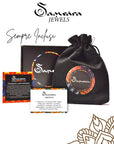 Samsara Cavigliera tibetana Shamballa con pietre - AGATA BLU STRIATA FILO NERO