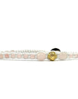 Samsara Cavigliera tibetana Shamballa con pietre - QUARZO ROSA FILO BIANCO