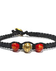 Samsara Kabbalah Bracciale artigianale Tibetano della fortuna - Gioiello mistico in corda cerata regolabile e pietre con mantra