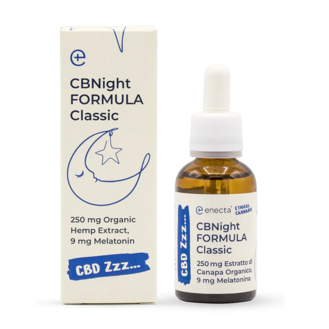 Enecta CBNight Olio di CBD con Melatonina 125mg CBN / 125mg CBD / 9mg melatonina - Contro l&#39;insonnia - 30ml - clorophilla-shop