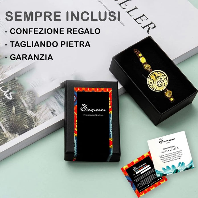 Samsara Portachiavi Tibetano artigianale in Turchese Africano e ottone - Energia positiva e protezione