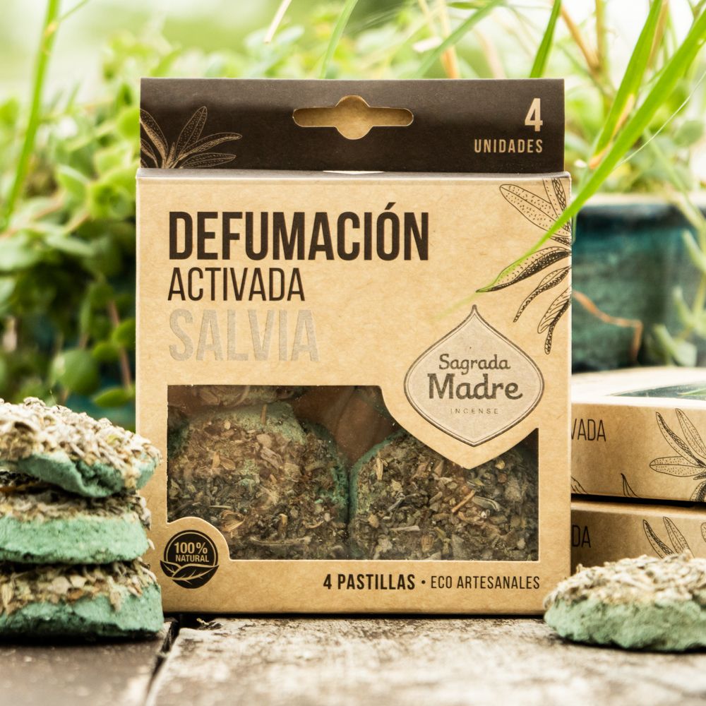 Sagrada Madre PASTILLAS Erbe artigianali per fumigazione - Salvia Bianca