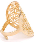 Anello Fiore della Vita in Ottone senza Nichel - Colore Oro - clorophilla-shop