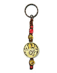 Samsara Tibetan Keychain Artisan in Red Agata and Otto - Positive Energy and Protection