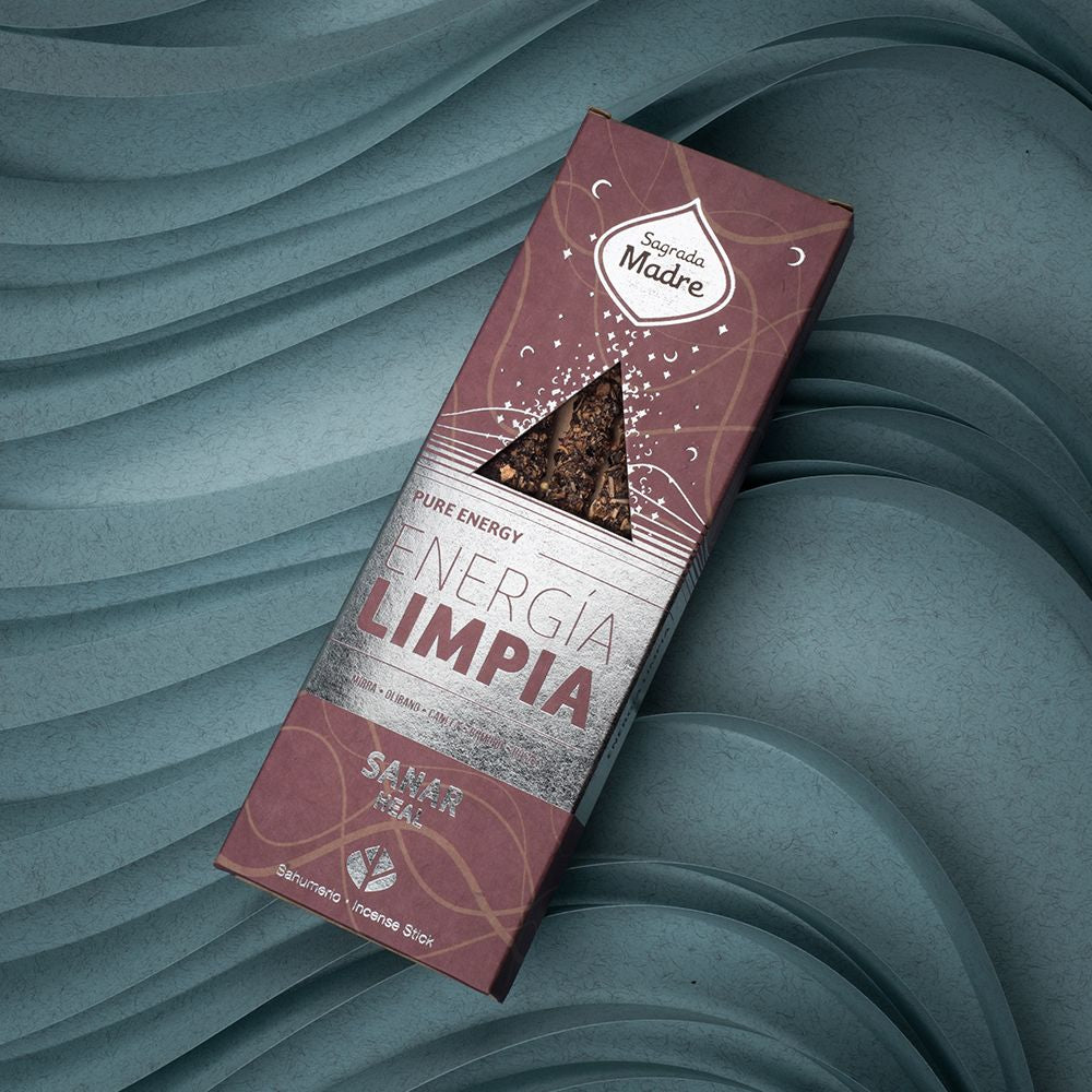 Sagrada Madre ENERGIA LIMPIA Guarigione - Incenso botanico in bastoncini - 4 Stick extra spessi