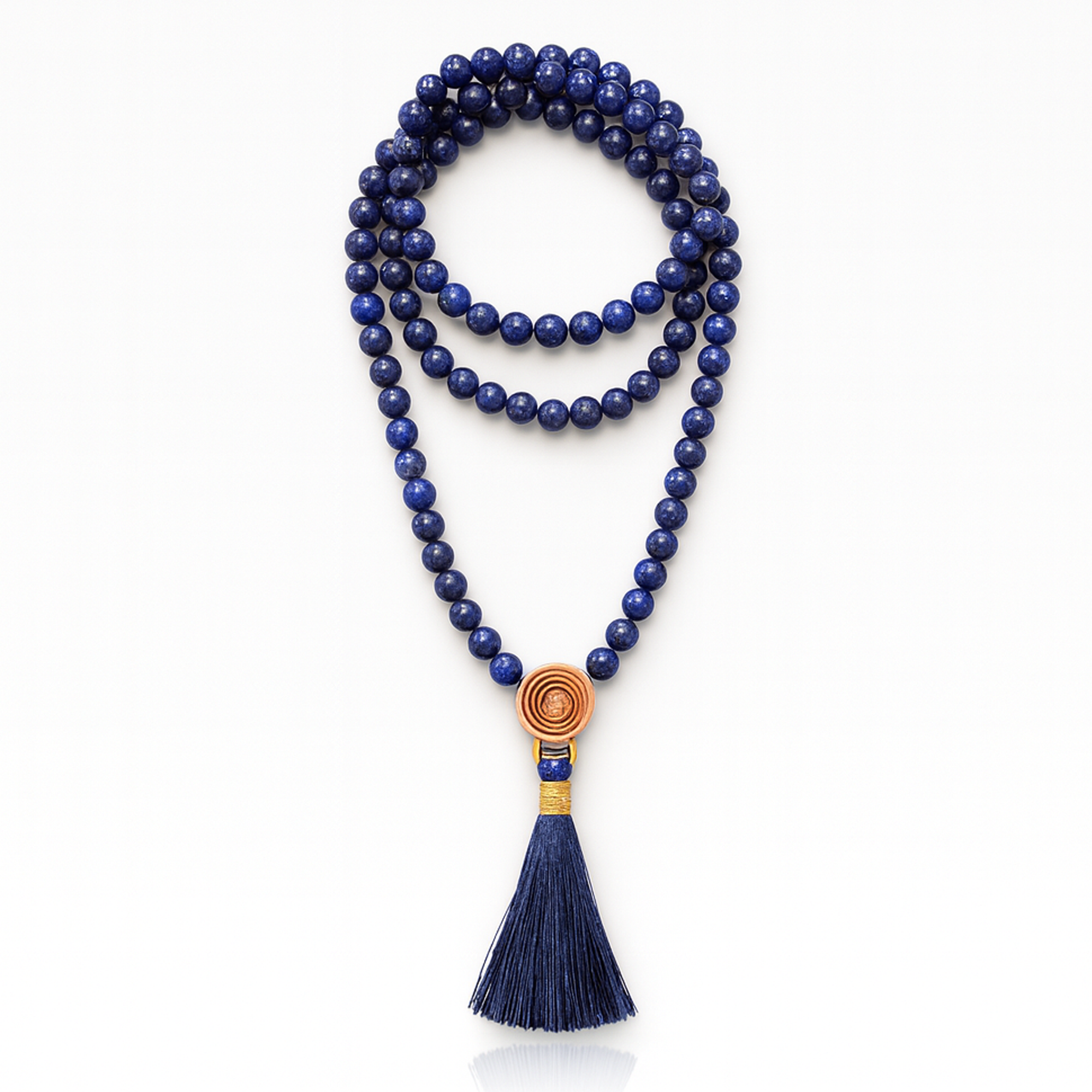 Mala Tibetana Lapislazzuli Qualità AA+ con Nappa - Collana Rosario 108 Perle