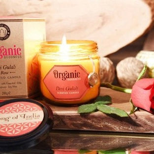 Organic Goodness Desi Gulab - Candela alla Rosa - Made in India