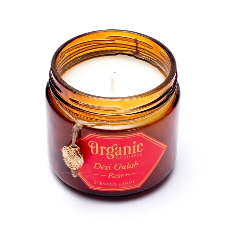 Organic Goodness Desi Gulab - Candela alla Rosa - Made in India
