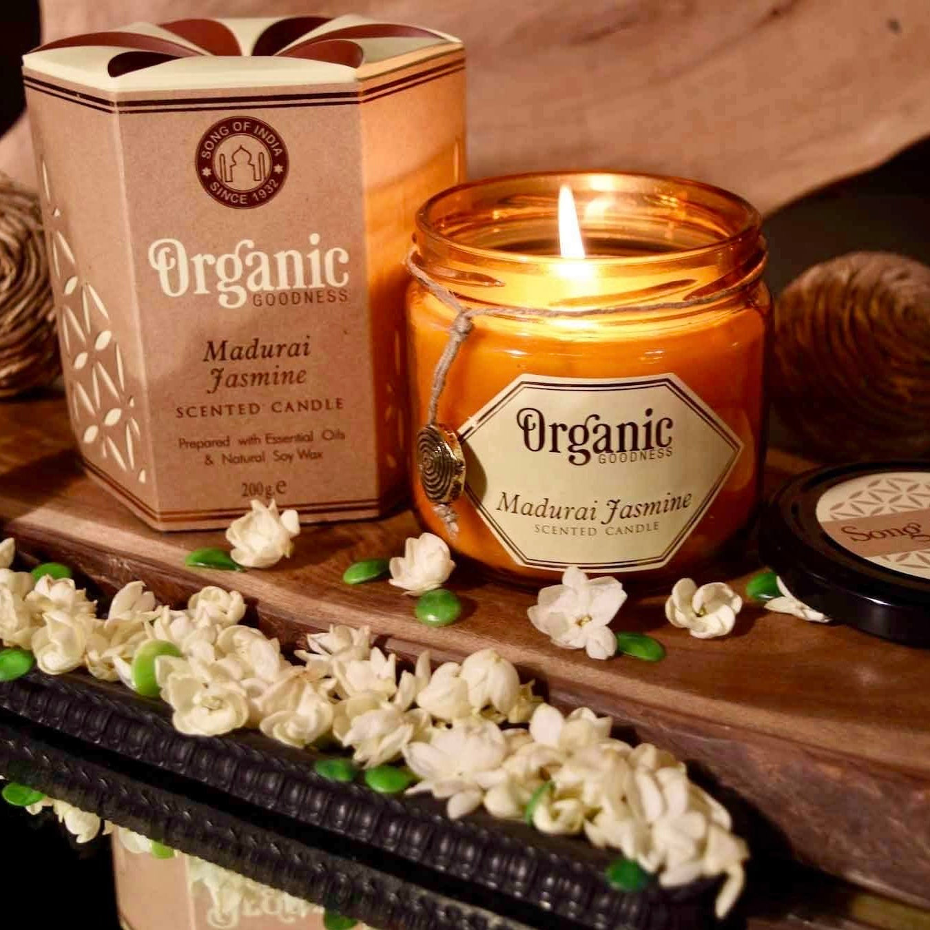 Organic Goodness Madurai Jasmine - Candela al Gelsomino - Made in India
