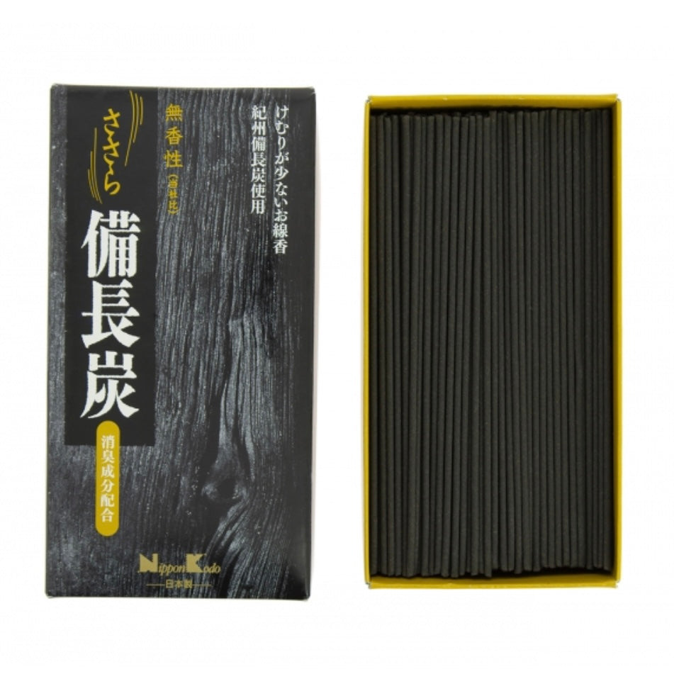Nippon Kodo Sasara Binchotan - Incenso Giapponese non profumato in bastoncini - A base di carbone Bincho di Kishu - clorophilla-shop
