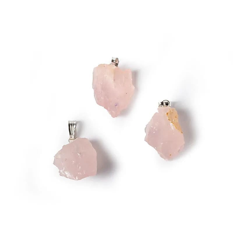 Ciondolo in Quarzo Rosa grezzo - Amore e positività