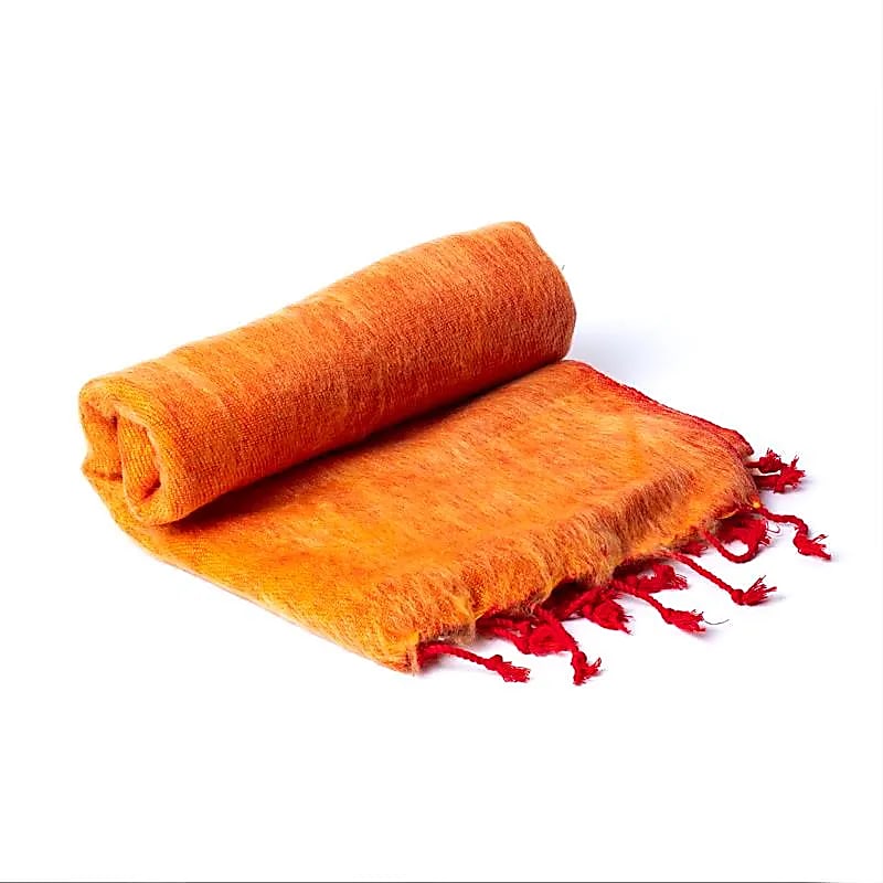 Scialle da meditazione arancione - Made in Nepal