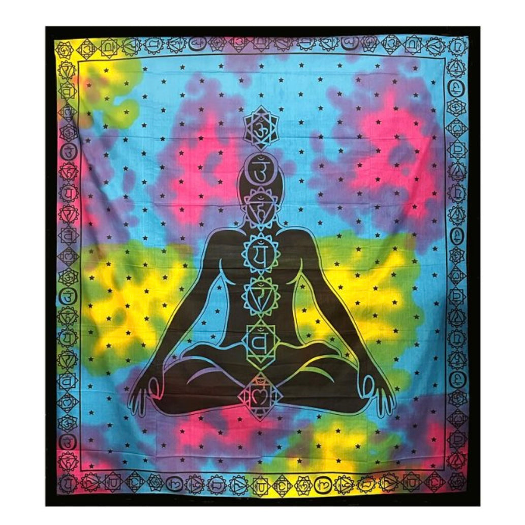 Telo Arazzo da parete 7 Chakra Made in India - 220x240cm