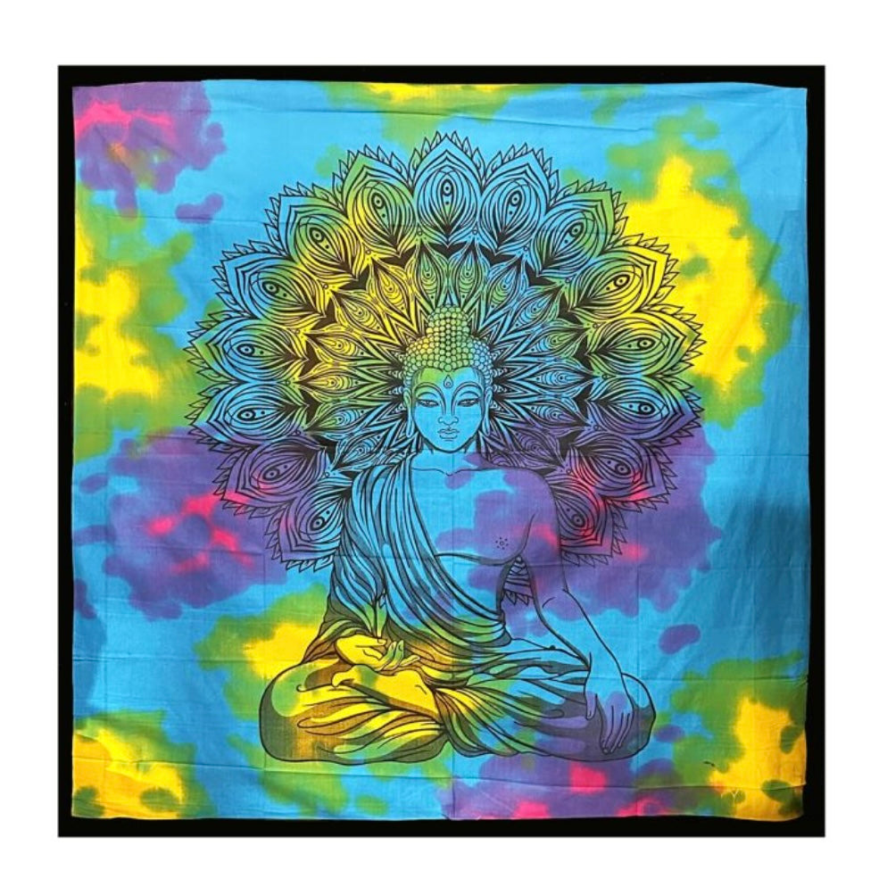 Telo arazzo da parete Buddha in cotone Made in India - 220x240cm
