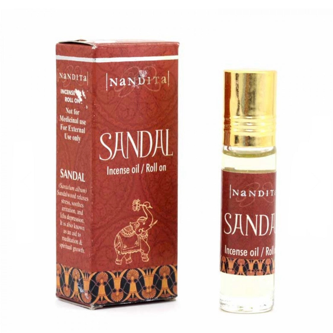 Nandita Sandal Profumo incenso in Olio roll-on - Fragranza Sandalo