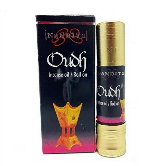 Nandita Oudh Profumo incenso in Olio roll-on - Fragranza Legno di Oud