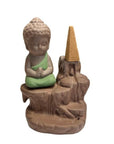 Bruciaincenso a cascata Buddha in Ceramica per Incenso in coni e bastoncini - Diverse colorazioni