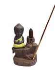 Bruciaincenso a cascata Buddha in Ceramica per Incenso in coni e bastoncini - Diverse colorazioni
